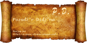 Pozsár Diána névjegykártya